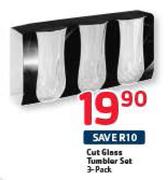 Cut Glass Tumbler Set-3's Pack
