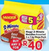 Maggi 2 Minute Noodles Assorted-5 x 73g Mega Pack