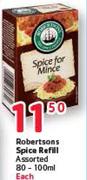 Robertson Spice Refill Assorted-80 - 100ml Each