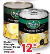 Rhodes Pineapple Rings Or Pieces Assorted-440g Each