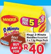 Maggi 2-Minute Noodles Assorted-5 x 73g Mega Pack