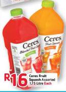 Ceres Fruit Squash Assorted-1.75Litre Each