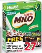 Nestle Milo Cereal Or Milo Duo Cereal-480/500g Each