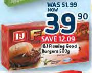I&J Flaming Good Burgers-500gm