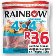 Rainbow Frozen Chicken 4 Drums + Thighs-1.5kg