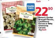Nature's Garden Broccoli Florets,Cauliflower Florets Or Baby Chantenay Carrots-1kg