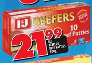 I&J Beefers Beef Patties-500gm