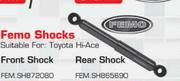 Femo Shocks Rear Shocks Suitable For: Toyota Hi-Ace-Each