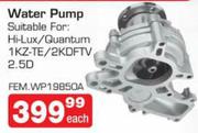 Water Pump Suitable For:Hi-Lux/ Quantum 1KZ-TE/2KDFTV 2.5D