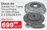 Femo Clutch Kit Suitable For: Toyota Hi-Ace/Hi-Lux 4Y/22R/Previa 2.4 235x28.8-21-Per Kit