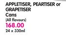 Appletiser, Peartiser or Grapetiser Cans(All Flavours)-24 x 330ml