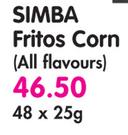 Simba Fritos Corn(All Flavours)-48 x 25gm