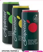 Appletiser, Peartiser or Grapetiser Cans(All Flavours)-24 x 330ml
