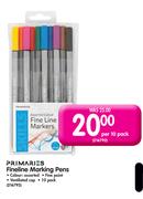 Primaries Fineline Marking Pens-10 Per Pack