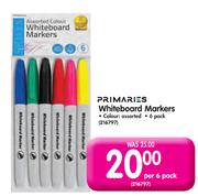 Primaries Whiteboard Markers-6 Per Pack