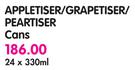Appletiser/Grapetiser/Peartiser Cans-24 x 330ml