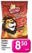 Simba Potato Chips (All Flavours)-125gm Each
