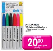 Primaries Whiteboard Markers-Per 6 Pack