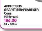 Appletiser/Grapetiser/Peartiser Cans(All Flavours)-24x330ml