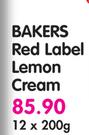 Bakers Red Label Lemon Cream-12x200g