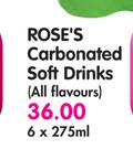 Rose's Carbonated Soft Drinks(All Flavours)-6x275ml