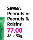 Simba Peanuts Or Peanuts Raisins-36x50g