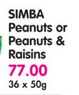 Simba Peanuts Or Peanuts & Raisins-36x50g