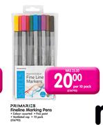 Primaries Fineline Marking Pens-Per 10 Pack