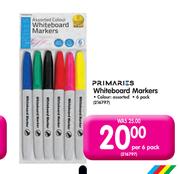 Primaries WhiteBoard Markers  Colour:Assorted-6's Pack