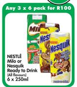 Nestle Milo Or Nesquik Ready To Drink(All Flavours)-3x6x250ml