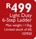 Light Duty 6-Step Ladder Aluminium Platform Max Height-115kg