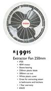 Extractor Fan IP20-250mm