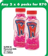 Super M Flavoured Milk(All Variants)-6X300ml 
