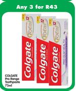 Colgate Pro Range Toothpaste - 3X75ml