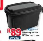 Delta Storage Box Black-60Ltr, 410x690x420Mm