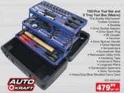 Auto Kraft 150-Pce Tool Set & 3 Tray Tool Box(Metric)-Per Set