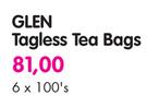 Glen Tagless Tea bags-6x100's