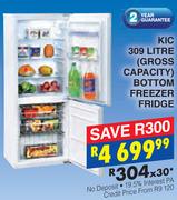 KIC 309 Litre (Gross Capacity) Bottom Freezer Fridge