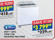 Defy 13Kg Twin Tub Washing Machine