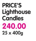 Price's Lighthouse Candles-25 x 400g