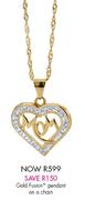Gold Fusion Pendant On A Chain