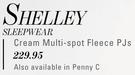 Shelley Sleepwear Cream Multi Spot Fleece PJs