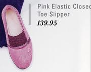 Pink Elastic Closed Toe Slipper