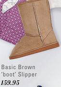 Basic Brown Boot Slipper