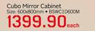Cubo Mirror Cabinet BSWC1D600M-600x800mm-Each