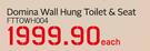 Domina Wall Hung Toilet & Seat FTTOWH004-Each