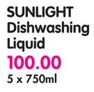 Sunlight Dishwashing Liquid-5 x 750ml