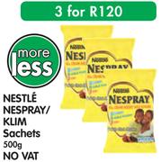 Nestle Nespray/Klim Sachets-3 x 500gm