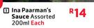 Inna Paarman's Sauce Assorted-200ml Each