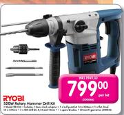 Ryobi Rotary Hammer Drill Kit Model ED520 -520 Watt